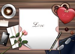 Kartka z napisem Love