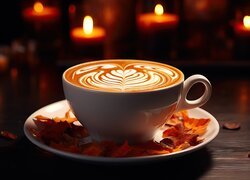 Kawa, Cappuccino, Filiżanka, Świece