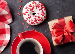 Pączek, Donut, Kawa, Prezent