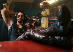 Keanu Reeves jako Johnny Silverhand w grze Cyberpunk 2077