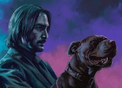 Film, John Wick 3, Aktor, Keanu Reeves, Pies, Grafika