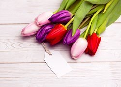 Tulipany, Kolorowe, Zawieszka, Bilecik, Deski