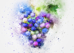 Kiść winogron w grafice paintography