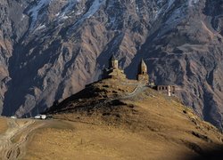 Góry, Kazbek, Droga, Wzgórze, Kościół, Klasztor, Cminda Sameba, Świętej Trójcy, Gruzja