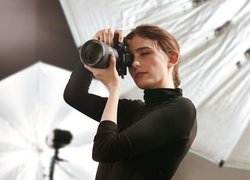 Kobieta, Fotograf, Aparat fotograficzny