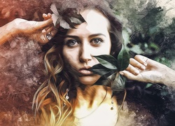 Kobieta, Fractalius, Liście
