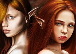Kobiety jako elfy w grafice fantasy