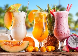 Owocowe, Koktajle, Pitaja, Melon