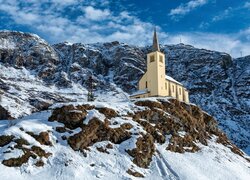 Kościół, Zima, Góry, Formazza, Włochy