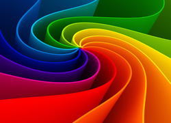 Kolorowe arkusze w grafice 3D