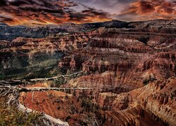 Kolorowe, Niebo, Skały, Kanion, Bryce Canyon, Utah, Stany Zjednoczone