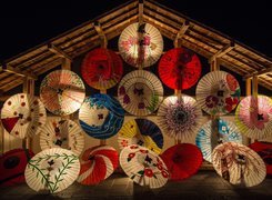 Kolorowe japońskie parasolki