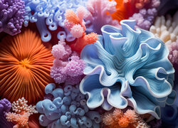 Kolorowe koralowce w 2D