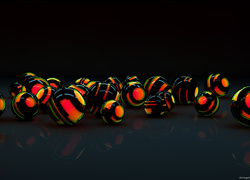 Kolorowe kulki w grafice wektorowej 3D