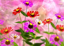 Kolorowe kwiatki w 2D