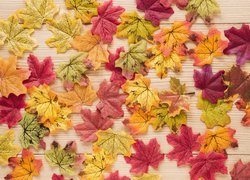 Jesień, Sztuczne, Kolorowe, Liście