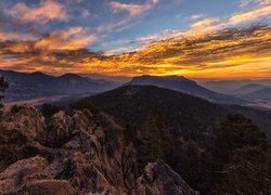Wschód słońca, Góry skaliste, Park Narodowy Gór Skalistych, Kolorado, Stany Zjednoczone