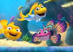 Kolorowe rybki z serialu animowanego Splash and Bubbles
