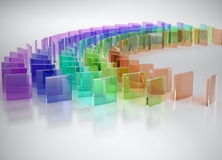 Kolorowe szklane domino w grafice 3D