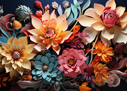 Kolorowe, Różne, Kwiaty, 2D