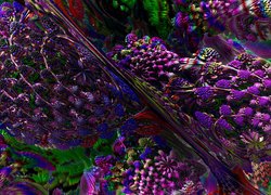 Fioletowy, Fraktal, Mandelbulb