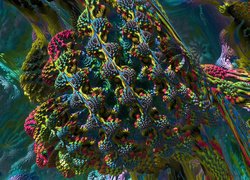 Kolorowy fraktal mandelbulb