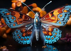 Kolorowy, Motyl, Zbliżenie, Owad, Grafika