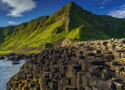 Wzgórza, Góry, Wybrzeże, Kolumny, Bazaltowe, Skały, Formacja Giants Causeway, Grobla Olbrzyma, Hrabstwo Antrim, Irlandia Północna