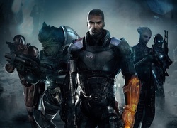 Komandor porucznik Shepard i jego towarzysze z gry Mass Effect