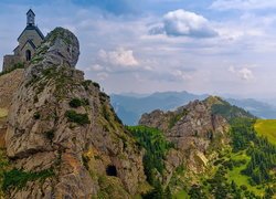 Kościół, Skały, Roślinność, Drzewa, Góry, Gmina, Wendelstein, Bawaria, Niemcy