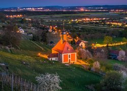 Kościół św Ducha i winnice w dzielnicy Drezna