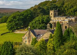 Anglia, South Yorkshire, High Bradfield, Kościół św Mikołaja, Wieża, Drzewa