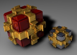 Kostki metalowe w grafice 3D