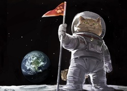 Kot astronauta w grafice 3D