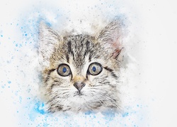 Kotek w grafice paintography