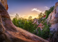 Krajobraz parku stanowego Providence Canyon w stanie Georgia