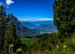 Krajobraz Południowego Tyrolu we Włoszech