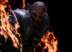 Kratos w ogniu z gry God of War