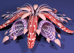Kwiat walentynkowy z serduszkami w grafice wektorowej 3D