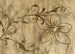 Kwiaty narysowane na papierze