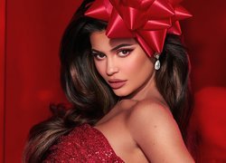 Kobieta, Modelka, Kylie Jenner, Czerwona, Kokarda