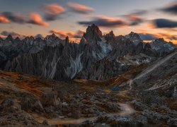 Włochy, Góry, Pasmo Dolomiti di Sesto, Dolomity, Droga, Chmury