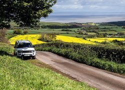 Land Rover Discovery na wiejskiej drodze