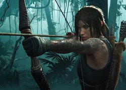 Lara Croft z łukiem w dżungli