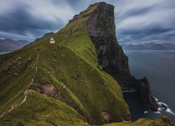 Dania, Wyspy Owcze, Wyspa Kalsoy, Góry, Latarnia morska, Kallur Lighthouse