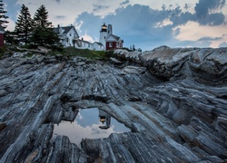 Stany Zjednoczone, Stan Maine, Bristol, Latarnia morska Pemaquid Point Light, Skały