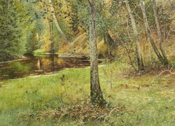 Leśna rzeka w malarstwie Anshelma Schultzberga