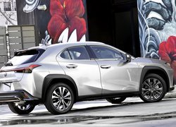 Srebrny, Lexus UX, Pomalowana, Ściana