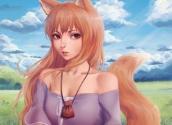 Dziewczyna, Holo, Lisica, Anime, Spice and Wolf