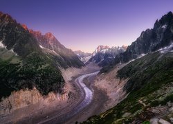 Góry, Masyw Mont Blanc, Lodowiec, Mer de Glace, Francja